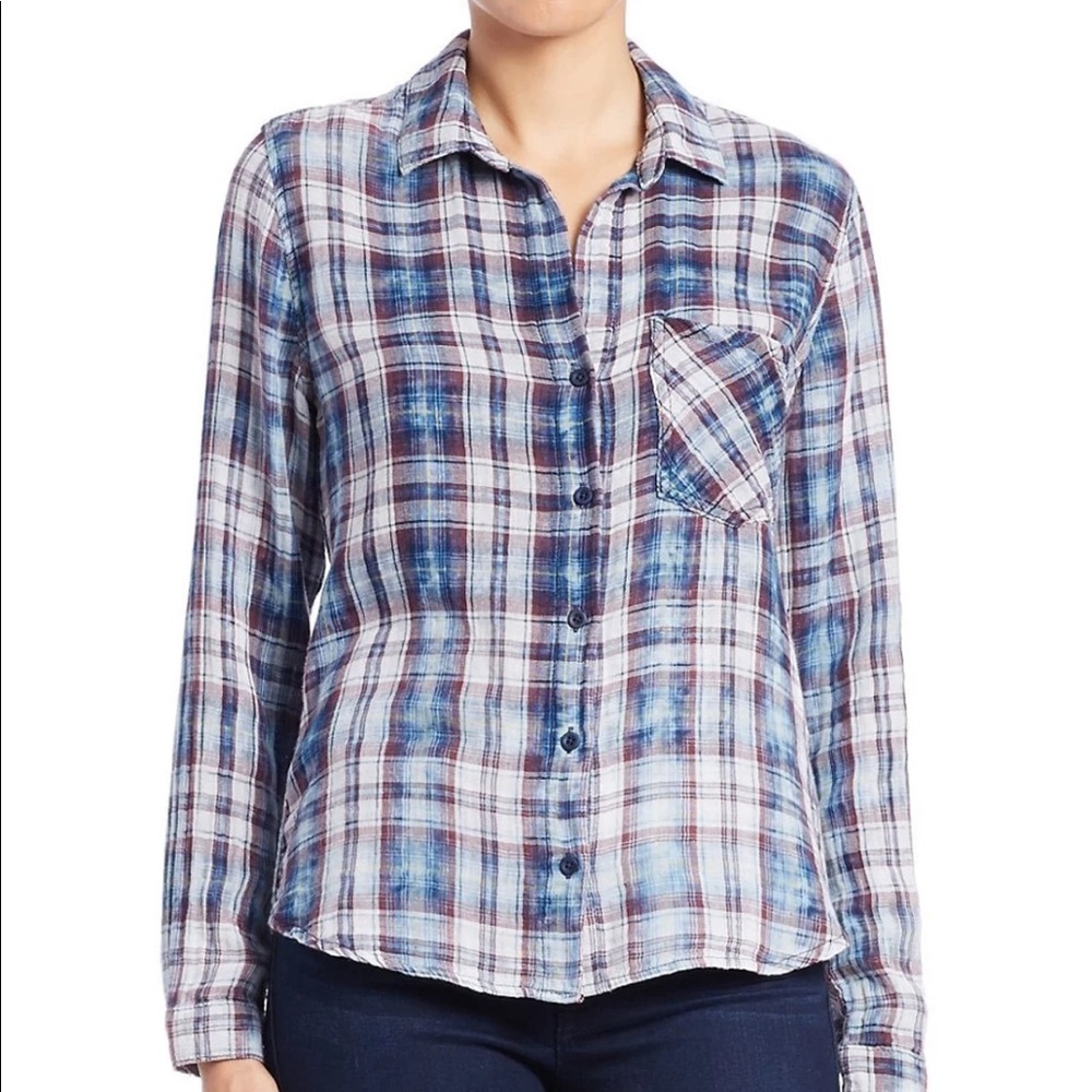 Anthropologie Cloth & Stone Distressed Flannel